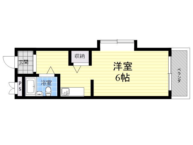 ONハイツ甲東園(1K/1階)の間取り写真