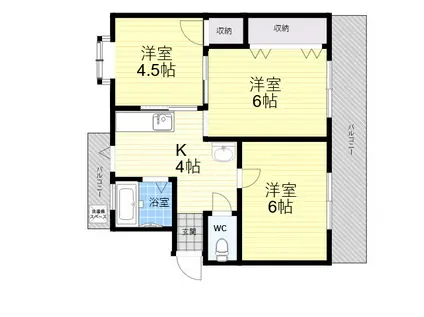 レオーネマンション(3K/2階)の間取り写真
