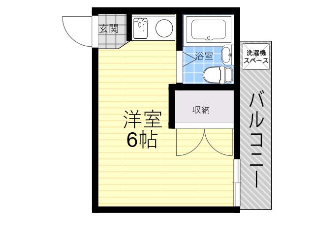 仁川ロイヤルハイツ(ワンルーム/3階)の間取り写真