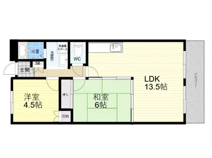 グリーンフォレスト西宮 Ⅱ(2LDK/1階)の間取り写真