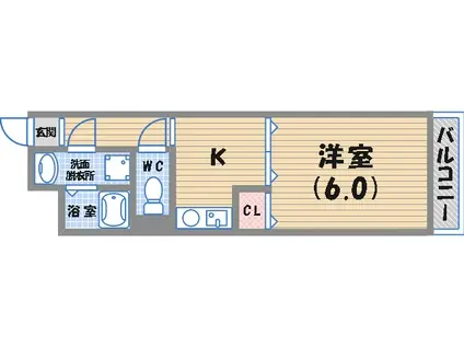 フォンテーヌ ブロー(1K/2階)の間取り写真