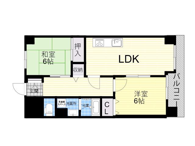 リブインコンフォート(2LDK/3階)の間取り写真