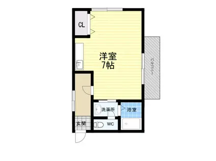 キャンファー門戸(ワンルーム/2階)の間取り写真