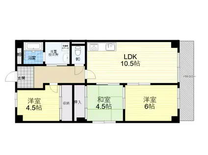 ロワール甲子園(3LDK/2階)の間取り写真
