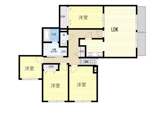 上ヶ原TWENTY-EIGHT(4LDK/4階)の間取り写真