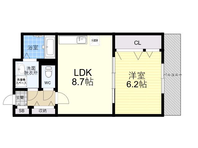 フレシール(1LDK/1階)の間取り写真