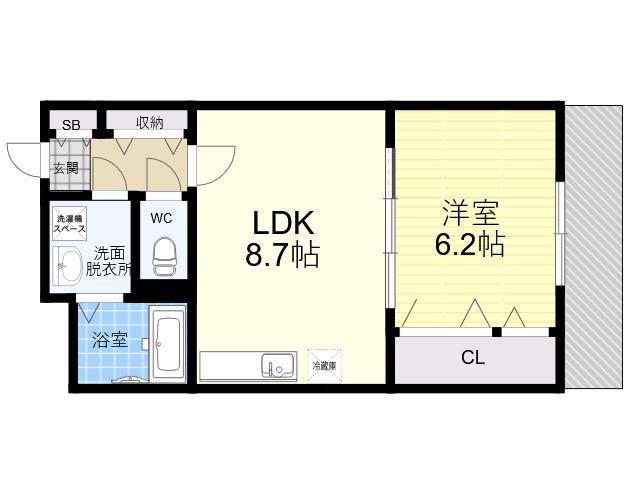フレシール(1LDK/2階)の間取り写真