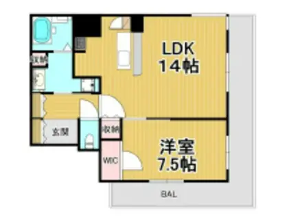 キャッスルプラザ西宮(1LDK/8階)の間取り写真
