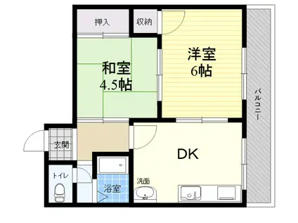 ハイム甲子園(2DK/3階)の間取り写真