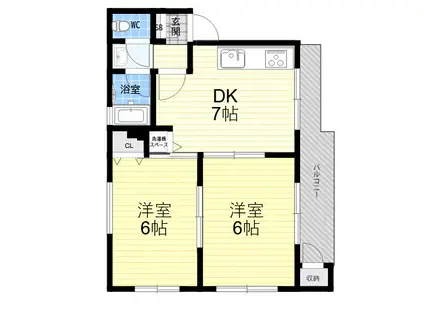 ライラックハウス(2DK/3階)の間取り写真