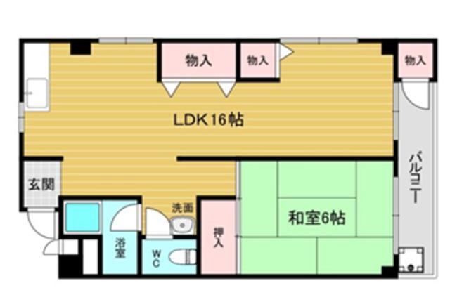 スカイハイツ(1LDK/4階)の間取り写真
