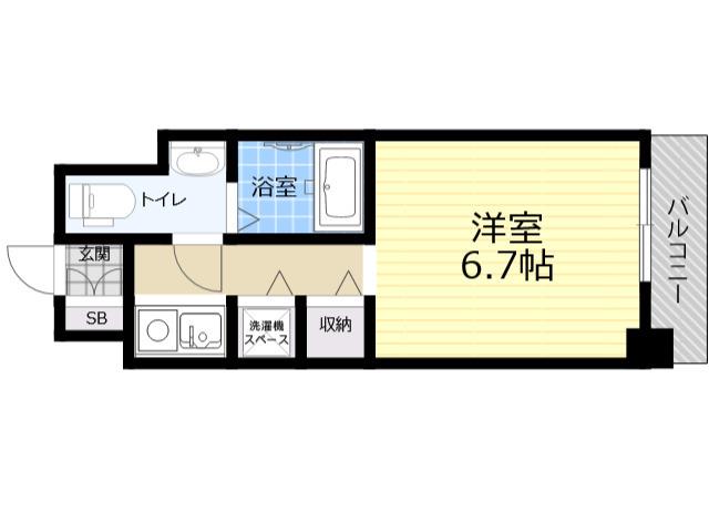 デルファーレ西宮(1K/5階)の間取り写真