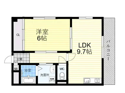 チェリーロード北名次(1LDK/3階)の間取り写真