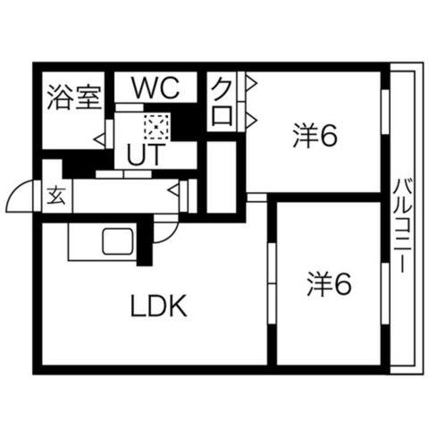 ハイツヨシダ(2LDK/3階)の間取り写真