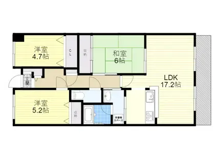 サンテ東甲子園(3LDK/3階)の間取り写真