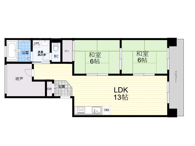 加島第1マンション(2SLDK/2階)の間取り写真