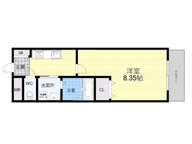 GRANDE甲子園口(1K/5階)の間取り写真