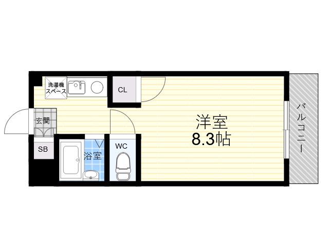 ROYALE離宮西宮(1K/3階)の間取り写真
