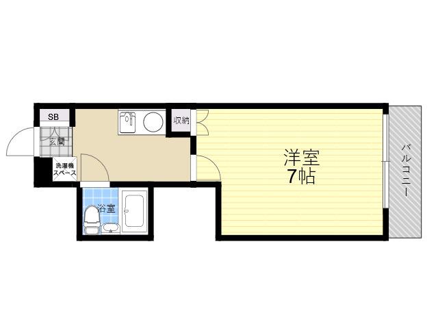 ROYALE離宮西宮(1K/2階)の間取り写真
