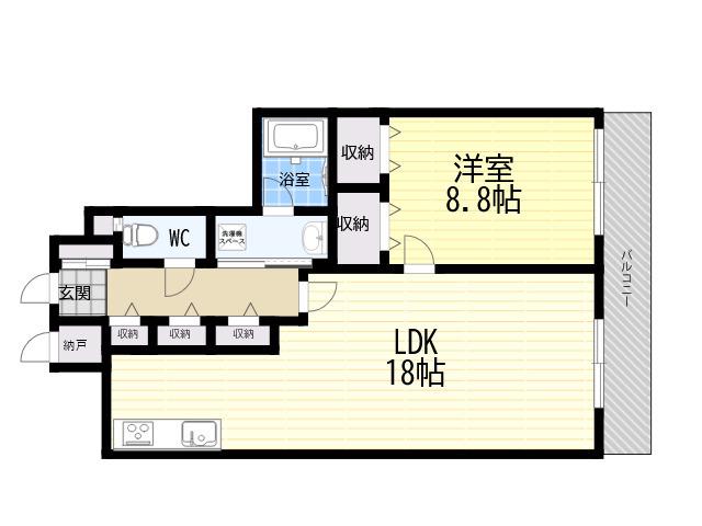 シャルム甲子園口(1LDK/2階)の間取り写真