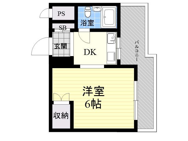 モンセリーチェ甲東園(1DK/4階)の間取り写真