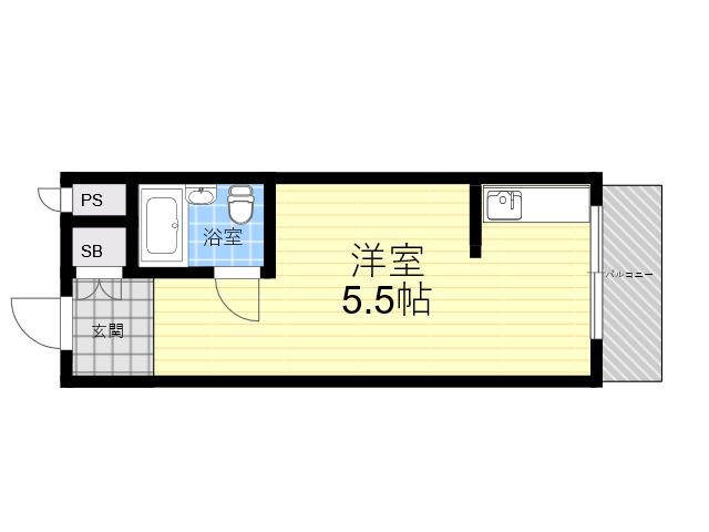 モンセリーチェ甲東園(ワンルーム/3階)の間取り写真