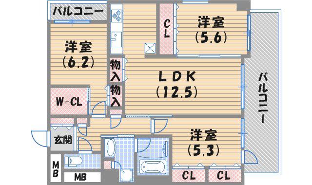 CASA甲子園口1(2SLDK/2階)の間取り写真