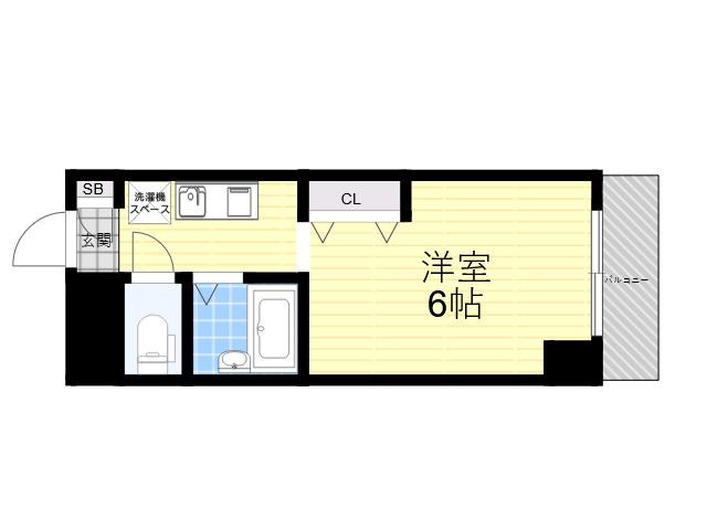 ハイツ北口(1K/2階)の間取り写真
