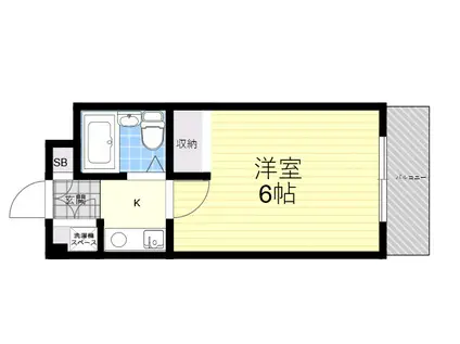 ECOFLATS西宮北口(1K/2階)の間取り写真