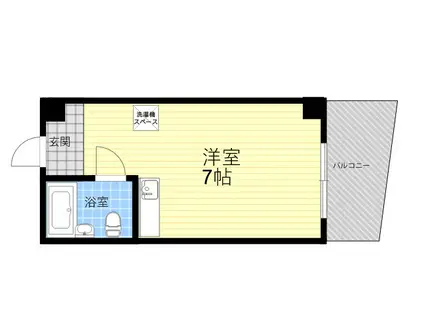 ボヌール里中(ワンルーム/3階)の間取り写真