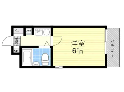 スペアライフ(1K/2階)の間取り写真