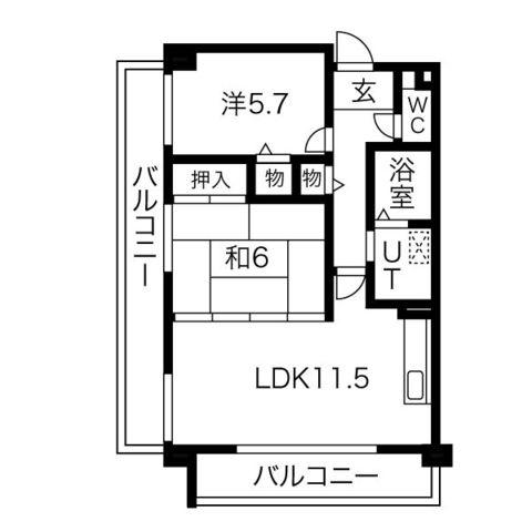 フルーレットコート(2LDK/2階)の間取り写真