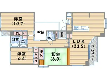 ヌーベルバーグ甲子園(3LDK/3階)の間取り写真