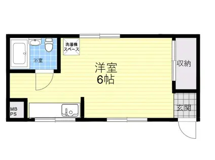 摂陽ハイツ(ワンルーム/2階)の間取り写真