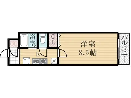 シャンブル甲東園(1K/1階)の間取り写真