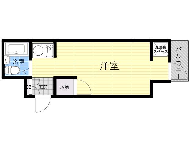ブレシオンウエスト(ワンルーム/1階)の間取り写真