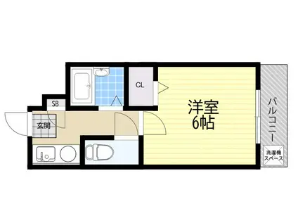 スペーシャス多田(1K/2階)の間取り写真