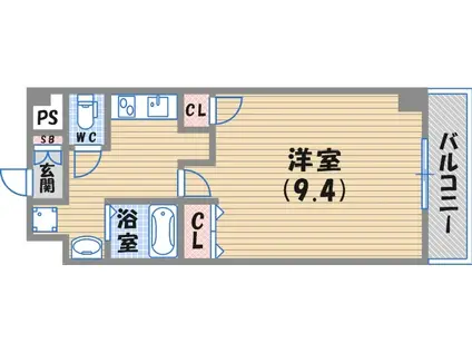 アメニティヒルズⅡ(1K/2階)の間取り写真