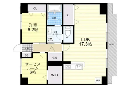 フローレンス夙川2(2LDK/3階)の間取り写真