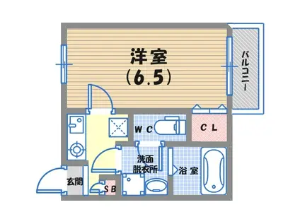 メイプル津門(1K/2階)の間取り写真