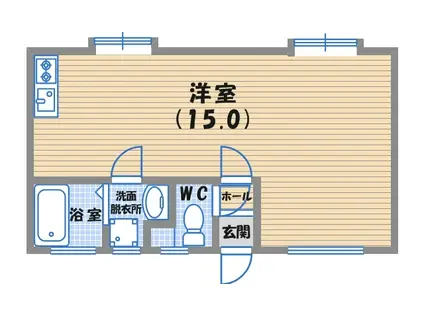 イーズハイツ夙川(ワンルーム/1階)の間取り写真