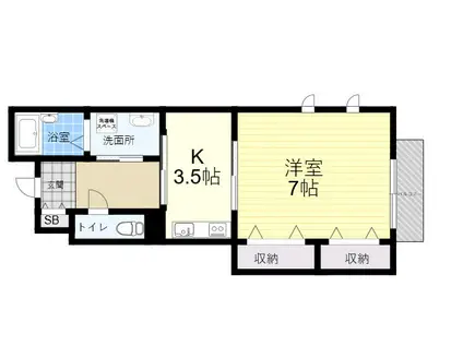 フィエルテ(1K/1階)の間取り写真