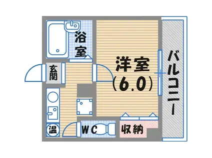 リッツメイト(1K/3階)の間取り写真