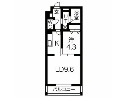 オーパスワン西宮(1LDK/5階)の間取り写真