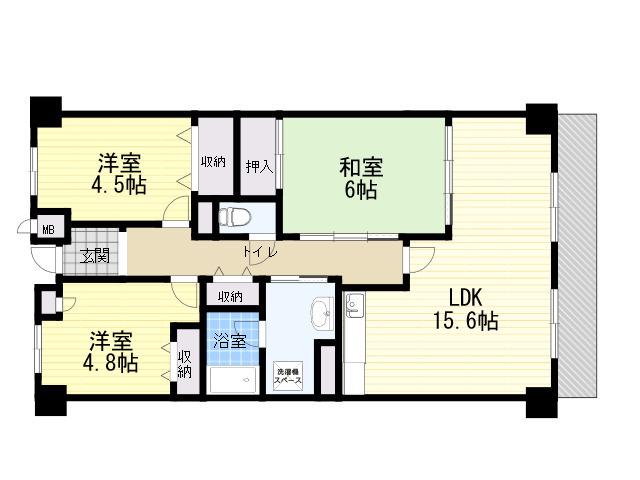 フレシア西宮(3LDK/8階)の間取り写真