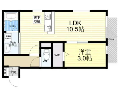 ボナールクレハⅡ(1LDK/1階)の間取り写真