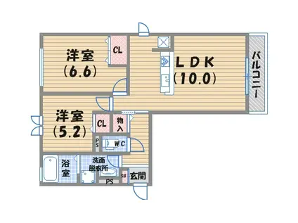 苦楽園COLN(2LDK/2階)の間取り写真