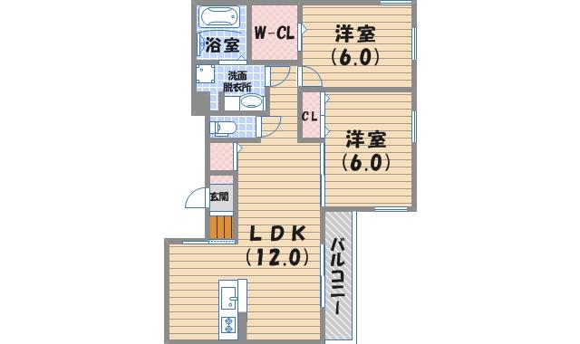 苦楽園COLN(2LDK/3階)の間取り写真