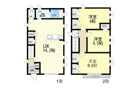 阪急今津線 甲東園駅 徒歩9分 2階建 築9年(3LDK)の間取り写真