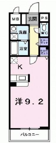ジュネス里中(ワンルーム/1階)の間取り写真